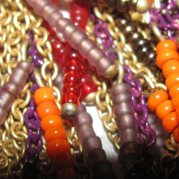 Nine West Gold Tone Glass Seed Bead Necklace - Picture 5 of 5